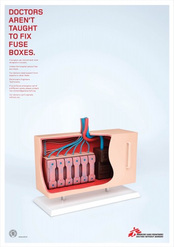 Medicins Sans Frontiers: Filing Cabinet, Tap, Fuse Box, Carburetor